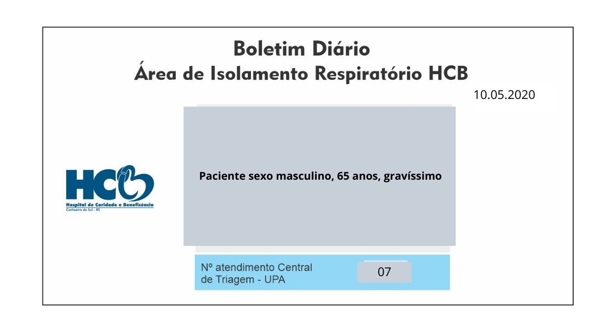 Boletim Diário - Área de Isolamento Respiratório COVID-19